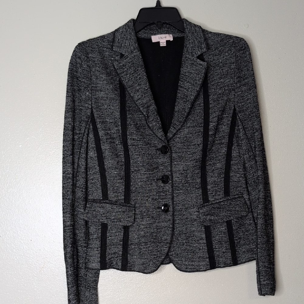 Laurel Charcoal and Black Blazer Size 8 Old Money Gothic